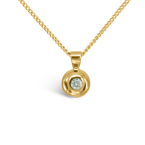 Pebble 9ct Gold Diamond Pendant (With Bail) Pendant Pruden and Smith 9ct Yellow Gold  