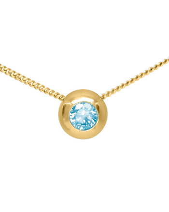 Pebble Solid 9ct Gold Aquamarine Pendant Pendant Pruden and Smith 9ct Yellow Gold  