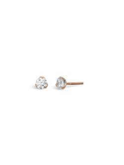 Three Claw Diamond Gold Stud Earrings Earrings Pruden and Smith   