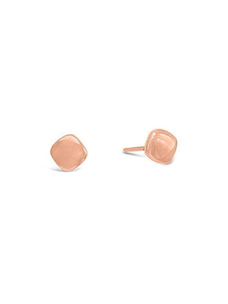 Pebble 9ct Gold Stud Earrings Earrings Pruden and Smith Square 9ct Rose Gold 