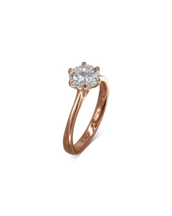 Talon Claw Diamond Engagement Ring Ring Pruden and Smith 18ct Rose Gold 1.5ct GIA Certified F Colour VS2 Excellent Cut 7.5mm 