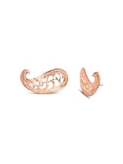 Pierced Paisley Stud Earrings Earrings Pruden and Smith 9ct Rose Gold  