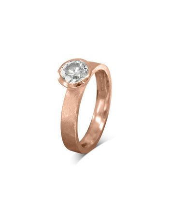 Rough Hammered Diamond Engagement Ring Ring Pruden and Smith 0.3ct (4.5mm approx.) 18ct Rose Gold 