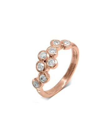 Water Bubbles Offset Diamond Ring (Large) Ring Pruden and Smith 18ct Rose Gold  