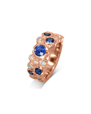 Water Bubbles Diamond and Sapphire Eternity Ring Ring Pruden and Smith 18ct Rose Gold  