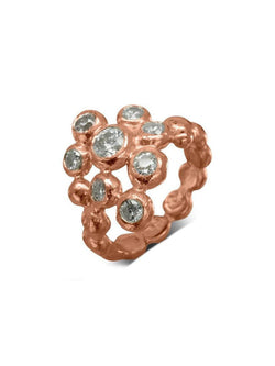 Nugget Diamond Cluster Ring Ring Pruden and Smith 18ct Rose Gold  