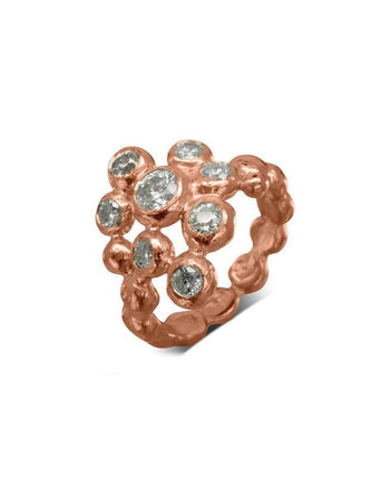 Nugget Diamond Cluster Ring Ring Pruden and Smith 18ct Rose Gold  