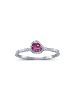 Rough Cut Ruby Stacking Ring Ring Pruden and Smith Platinum  