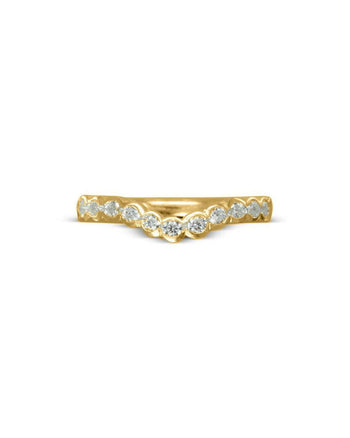 Scalloped Diamond Shaped Wedding Band Ring Pruden and Smith 18ct Yellow Gold  