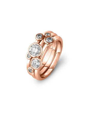 Classic Diamond Stacking Rings Set (1ct) Ring Pruden and Smith 18ct Rose Gold  