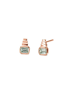 Art Deco 9ct Gold Diamond Stud Earrings Earrings Pruden and Smith 9ct Rose Gold  