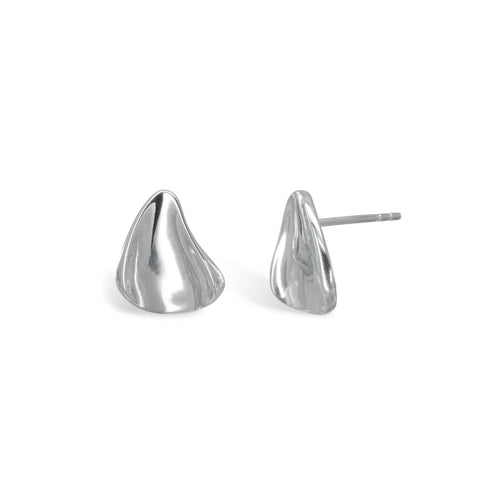 Concave Silver Twist Stud Earrings Earrings Pruden and Smith   