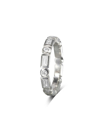 Alternating Baguette and Round Diamond Full Eternity Ring Ring Pruden and Smith