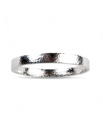 Hammered Rectangular Solid Silver Bangle Bangle Pruden and Smith   