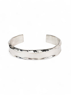 Side Hammered Silver Cuff Bangle (Wide) Bangle Pruden and Smith   