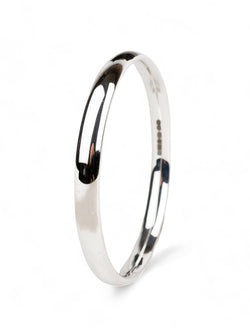 Oval Solid Silver Bangle (8mm) Bangle Pruden and Smith Small (60mmID) Polished 