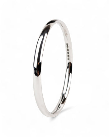 Oval Solid Silver Bangle (6mm) Bangle Pruden and Smith Small (60mmID) Polished 