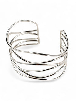 Six Strand Solid Silver Cuff Bangle (Wide) Bangle Pruden and Smith   