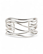 Six Strand Solid Silver Cuff Bangle (Shallow) Bangle Pruden and Smith   