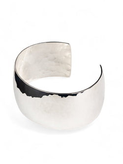 Hammered Convex Silver Cuff Bangles Bangle Pruden and Smith   