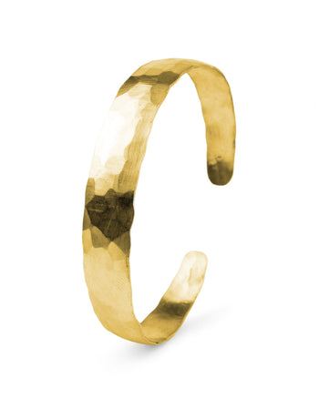 Hammered Edge Matte Solid 9ct Gold Bangle Bangle Pruden and Smith   