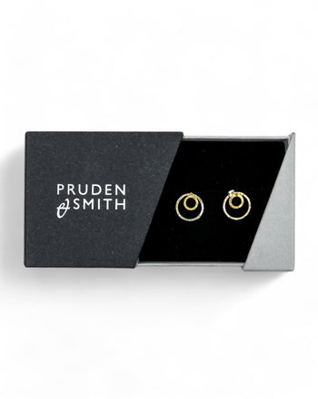 Hammered Two Tone Rough Stud Earrings Earrings Pruden and Smith   