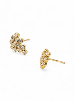 Diamond Bubbles Yellow Gold Cluster Stud Earrings Earrings Pruden and Smith   