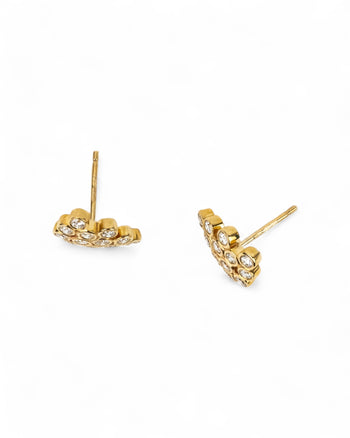 Diamond Bubbles Yellow Gold Cluster Stud Earrings Earrings Pruden and Smith   