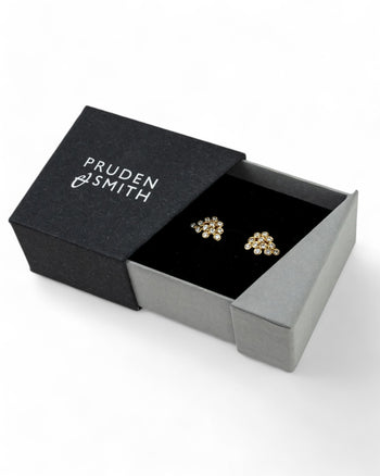 Diamond Bubbles Yellow Gold Cluster Stud Earrings Earrings Pruden and Smith   