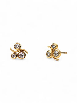 Water Bubbles Yellow Gold Diamond Stud Earrings Earrings Pruden and Smith   