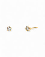 Round Yellow Gold Diamond Stud Earrings Earrings Pruden and Smith   