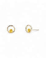 Hammered Two Tone Rough Stud Earrings (Dainty) Earrings Pruden and Smith   