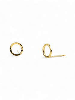 Hammered Ring Yellow Gold Stud Earrings Earrings Pruden and Smith   