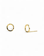 Hammered Ring Yellow Gold Stud Earrings Earrings Pruden and Smith   