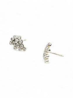 Diamond Bubbles White Gold Cluster Stud Earrings Earrings Pruden and Smith   