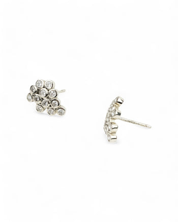 Diamond Bubbles White Gold Cluster Stud Earrings Earrings Pruden and Smith   