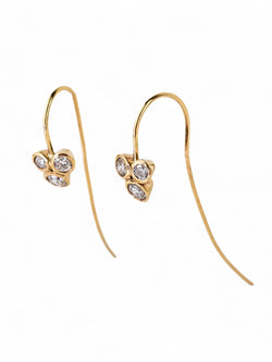 Trefoil Yellow Gold Diamond Earrings Earrings Pruden and Smith   