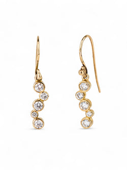 Water Bubbles Diamond and Yellow Gold Drop Earrings Earrings Pruden and Smith   