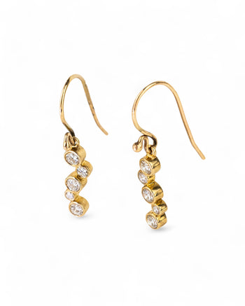 Water Bubbles Diamond and Yellow Gold Drop Earrings Earrings Pruden and Smith   