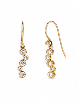 Water Bubbles Diamond and Yellow Gold Drop Earrings Earrings Pruden and Smith   