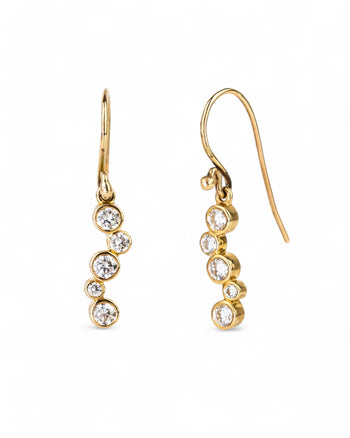 Water Bubbles Diamond and Yellow Gold Drop Earrings Earrings Pruden and Smith   