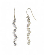 Water Bubbles Diamond White Gold Drop Earrings (Long) Earrings Pruden and Smith   