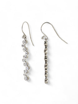 Water Bubbles Diamond White Gold Drop Earrings (Long) Earrings Pruden and Smith   