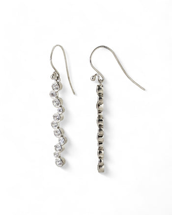 Water Bubbles Diamond White Gold Drop Earrings (Long) Earrings Pruden and Smith   