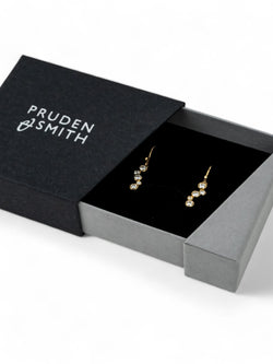 Water Bubbles Diamond and Yellow Gold Drop Earrings Earrings Pruden and Smith   