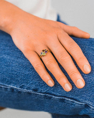 Water Bubbles Multi-Coloured Sapphire Cluster Ring Ring Pruden and Smith   