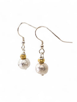 Nugget Gold and Silver Drop Earrings Earrings Pruden and Smith   