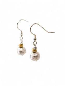 Nugget Gold and Silver Drop Earrings Earrings Pruden and Smith   