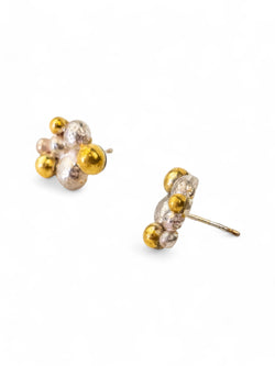 Nugget Multi Silver and Gold Stud Earrings Earrings Pruden and Smith   