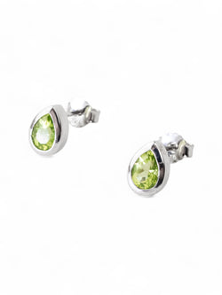 Pear Shaped Silver Stud Earrings Earrings Pruden and Smith   